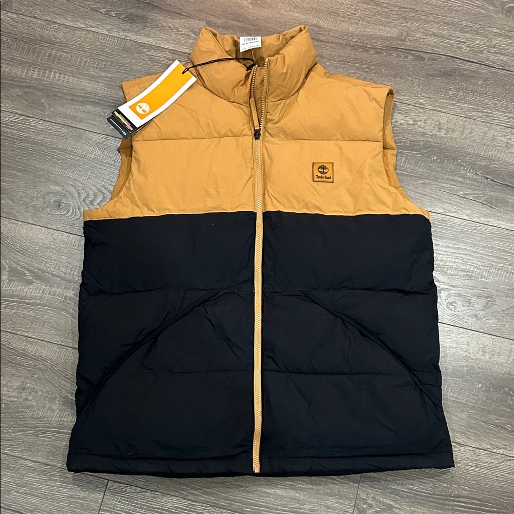 Men’s Timberland Tan and Black Puffer Vest